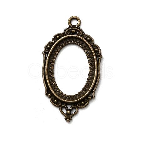 Vintage Tibetan Style Alloy Pendant Cabochon Bezel Open Back Settings TIBEP-M018-40AB-NF-1