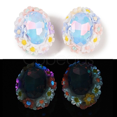 Handmade Luminous Polymer Clay Rhinestone Beads CLAY-H003-05F-1