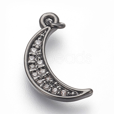 Brass Micro Pave Cubic Zirconia Charms ZIRC-E152-27B-RS-1