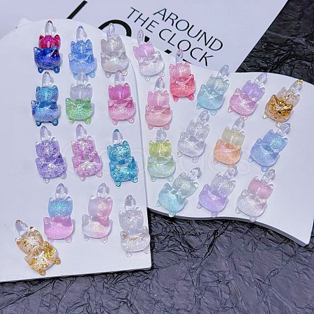 Luminous Transparent Resin Cabochons X-CRES-L045-17-1