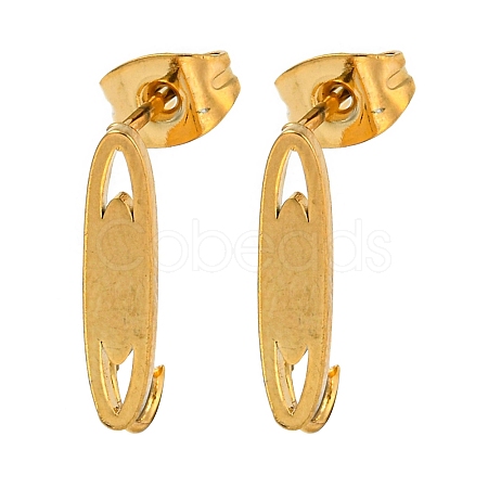 Ion Plating(IP) 304 Stainless Steel Stud Earring Findings STAS-H180-09G-1