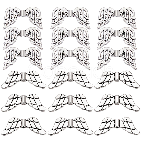 40Pcs 2 Styles Tibetan Style Alloy Beads FIND-SC0011-80-1