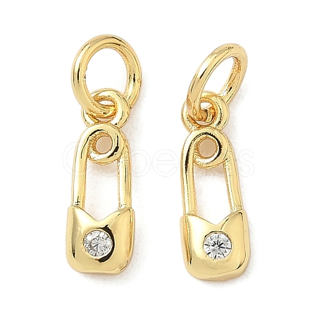 Brass Pave Cubic Zirconia Pendants KK-Z120-46G-1