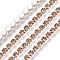 Electrophoresis Iron Rhinestone Strass Chains, Rhinestone Cup Chains, with Spool, Light Peach, SS8.5, 2.4~2.5mm, about 10yards/roll