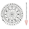 AHADEMAKER 1Pc Cone/Spike/Pendulum Natural Rose Quartz Stone Pendants, 1Pc 304 Stainless Steel Cable Chain Necklaces, 1Pc PVC Custom Pendulum Board, Dowsing Divination Board, Constellation Pattern, 3pcs/set