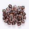 Two Tone Transparent Spray Painted Acrylic Beads, Polygon, Saddle Brown, 7.5x8x8mm, Hole: 1.8mm, about 1690pcs/500g