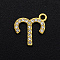 Alloy Rhinestone Charms, Golden, Crystal, Constellation, Aries, 12x12x2mm, Hole: 1.4mm