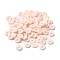 Handmade Polymer Clay Beads, for DIY Jewelry Crafts Supplies, Disc/Flat Round, Heishi Beads, Pink, 6x1mm, Hole: 1.5mm, about 10000pcs/bag