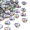 Imitation Taiwan Acrylic Rhinestone Cabochons, Flat Back & Faceted, Heart, Clear, 12x12x2.5mm, about 500pcs/bag