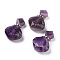 Rhombus Natural Amethyst Perfume Bottle Pendants, with 304 Stainless Steel Findings, Faceted, Stainless Steel Color, 26~27x17~17.5x8~8.5mm, Hole: 1.4mm, Capacity: about 2ml(0.06 fl. oz)