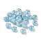 Transparent Resin European Rondelle Beads, Large Hole Beads, with Christmas Snowflake Polymer Clay and Platinum Tone Alloy Double Cores, Light Sky Blue, 14x8.5mm, Hole: 5mm