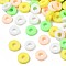 Handmade Polymer Clay Beads, Heishi Beads, Disc/Flat Round, Mixed Color, 4x0.5~1.5mm, Hole: 1.5mm, about 66600pcs/1000g