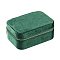 Italian Velvet Double Layers Jewelry Set Storage Zipper Boxes with Mirror Inside, Rectangle Jewelry Organizer Case for Earrings, Rings, Bracelets, Sea Green, 16.5x11.5x7cm