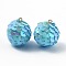 Sparkly Paillette Plastic Pendant Decorations, AB Color Plated, Ball Shape, Light Sky Blue, 26x21mm, Hole: 1.8mm