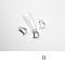 Alloy Rhinestone Cabochons, Nail Art Decoration Accessories, with Jump Ring, Letter, Platinum, Letter.D, 11~14x5~12mm