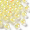 Transparent Acrylic Beads, Bead in Bead, AB Color, Round, Yellow, 9.5x9mm, Hole: 2mm