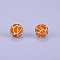 Printed Round Silicone Focal Beads, Sandy Brown, 15x15mm, Hole: 2mm