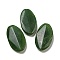 Dyed Natural White Jade Beads, Faceted Flat Oval, Green, 43x24~25x8mm, Hole: 1mm