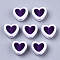 Transparent Acrylic Beads, Edge Opaque, Heart, Indigo, 7.5x8.5x4mm, Hole: 1.8mm