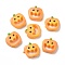 Halloween Opaque Resin Cabochons, Pumpkin, Gold, 18x18x5.5mm