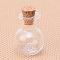 Glass Bottles, Beads Containers, with Cork Stopper, Wishing Bottle, Clear, 2.65x1.7cm, Hole: 0.6cm, Capacity: 4ml(0.13 fl. oz)