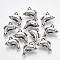 CCB Plastic Pendants, Dolphin, Antique Silver, 20x12.5x8mm, Hole: 1.6mm, about 650pcs/500g.