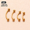 G23 Titanium Eyebrow Curved Barbell Rings, Cartilage Earrings, Golden, 8mm, Pin: 1.2mm, Head: 3mm