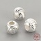 925 Sterling Silver Beads, Fancy Cut Round, Silver, 4x3.5mm, Hole: 1.5mm