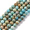 Dyed Natural Regalite/Imperial Jasper/Sea Sediment Jasper Beads Strands, Round, Light Sky Blue, 6mm, Hole: 1.2mm, about 32pcs/strand, 7.68''(19.5cm)