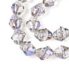 Electroplate Transparent Glass Beads Strands X1-EGLA-N020-03I-3