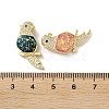 Brass Micro Pave Clear Cubic Zirconia Pendants KK-C045-41G-3
