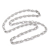 Tarnish Resistant Unisex 304 Stainless Steel Textured Cable Chain Necklaces STAS-L127-01P-1