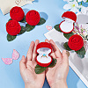 Flocking Plastic Rose Finger Ring Boxes CON-DR0001-01-4