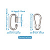 6Pcs 2 Style 304 Stainless Steel Rock Climbing Carabiners STAS-TA0001-33P-7