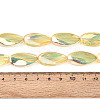 Electroplate Transparent Glass Beads Strands EGLA-N055-02C-4