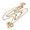 Alloy 2 Layer Bowknot Pendant Necklaces for Women NJEW-U013-01G-01-2
