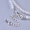 Natural White Topaz Beaded Necklaces NJEW-K114-A-A09-3
