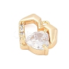 Brass Micro Pave Cubic Zirconia Charms ZIRC-P122-01C-G01-2