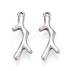 304 Stainless Steel Branch Pendants STAS-T067-49P-1