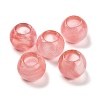 Cherry Quartz Glass European Beads G-R488-01F-1