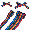 2Rolls 2 Styles Stripe Pattern Printed Polyester Grosgrain Ribbon OCOR-TA0001-37K-9