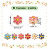 60Pcs 6 Colors Light Gold Tone Alloy Enamel Beads ENAM-PH0002-63-2