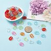 PandaHall Elite 490Pcs 7 colors Transparent Acrylic Linking Rings TACR-PH0001-24-7