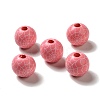 Halloween Printed Spider Webs Colored Wood European Beads WOOD-K007-04A-2