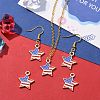 50Pcs Independence Day Light Gold Plated Alloy Enamel Pendants ENAM-LS0001-08LG-6