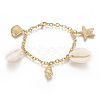304 Stainless Steel Charm Bracelets BJEW-F383-02G-1
