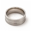 Non-Tarnish 201 Stainless Steel Grooved Finger Ring Settings STAS-P323-08P-2