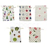 10Pcs 5 Styles Printed Polycotton(Polyester Cotton) Packing Pouches Drawstring Bags ABAG-YW0001-04-2