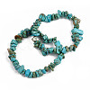 Unisex Chip Synthetic Turquoise(Dyed) Beaded Stretch Bracelets BJEW-S143-05-7