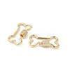 Brass Micro Pave Clear Cubic Zirconia Screw Carabiner Lock Charms KK-Z118-06G-03-2